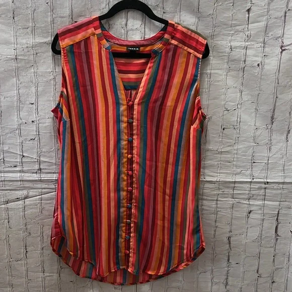 Torrid Vertical Striped Harper Sleeveless Spring Summer Top Tank Size 2X - Picture 4 of 7